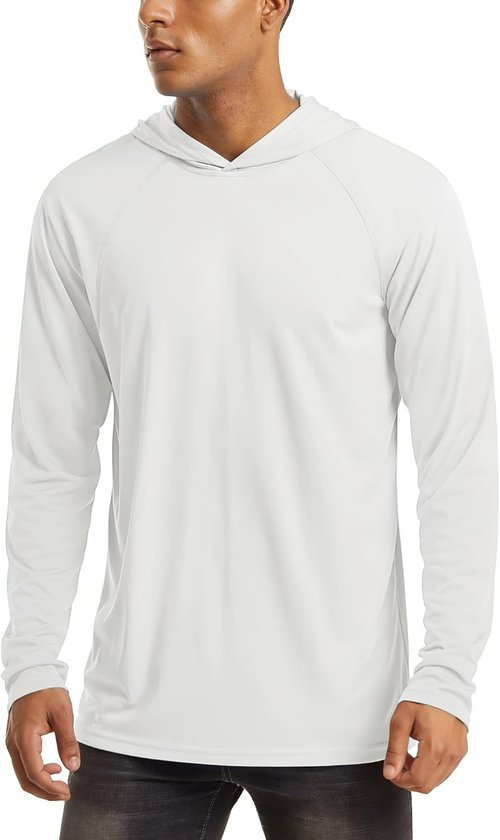 MAGCOMSEN Men's Long Sleeve Hooded Fishing Shirts - UPF 50+ Sun Protection Rash Guard