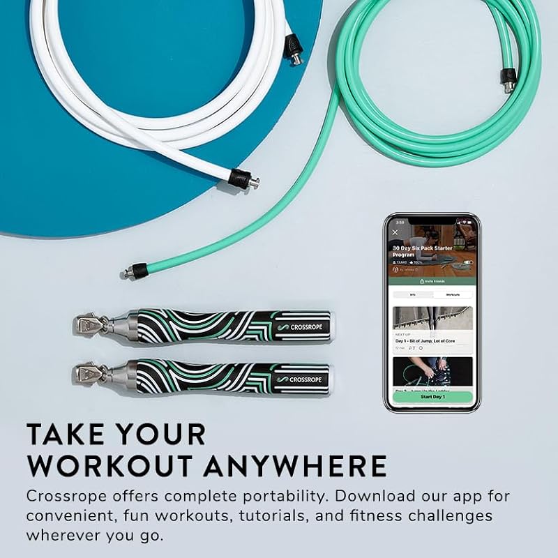 Crossrope Get Lean Weighted Jump Rope Set Medium 2023 Edition for Weight Loss & Fitness
