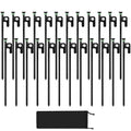 24Pcs Tent Stakes, 12in Heavy Duty Tent Stakes with Storage Pouch, Forged Steel Metal Stake for Tent Used on Rocky Place, Grassland, Dessert(24Pcs, 12in, Diameter 1/4")