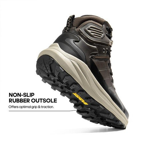 NORTIV 8 Men's Waterproof Hiking Boots Lightweight Non-Slip Outdoor Ankle Trekking Boots Expedition,Size 11,Dark Brown,SNHB241M