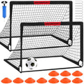 VAVOSPORT 5ft x 3.6ft Kids Soccer Goals Set of 2 - Portable Backyard Soccer Training Equipment, Black