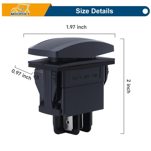 MIXOPOLY Golf Cart Forward Reverse Switch Replacement for Club Car DS/Precedent/Onward/Tempo 1996-up Electric 48V, FNR Rocker Switch Replace OEM 1018560-01 101856002
