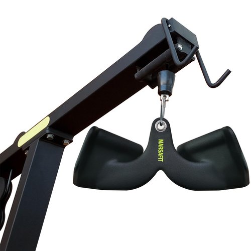 MARSAFIT Home Gym Fitness Rowing T-bar V-bar Pulley Cable Machine Attachment, Bicep Curl Tricep LAT pulldown Bar Back Strength Training Handle Grips LAT Pull Down Bar for Seat Row Workout
