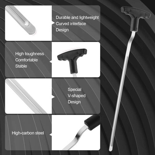 PEUTIER Golf Grip Removal Tool, 11" V-Groove Grip Remover Saver for Standard Length Swinging Grips, High-Carbon Steel Golf Club Grip Remover Tool Gripping Supplies Accessories for Grip Removal