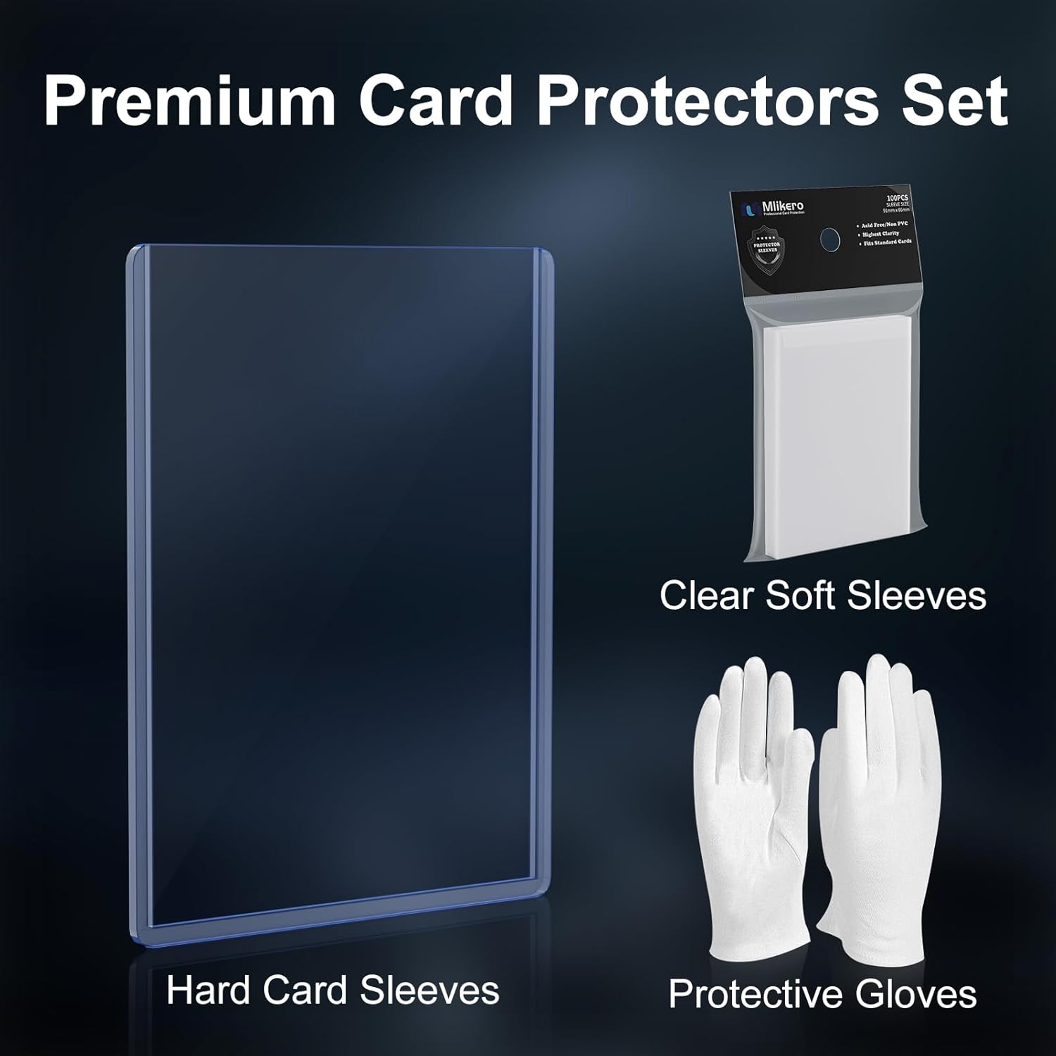 Skiennix 400 Card Sleeves & Top Loaders - Premium Hard Plastic Protectors for Sports & Game Cards (200 Top Loaders + 200 Sleeves)