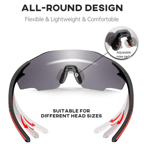 GlaRid Sports Sunglasses for Men Women - UV400 Protection Cycling Glasses Baseball Sunglasses for Running MTB Golf Softball