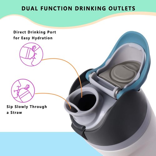 NTIERA Replacement Lid for Owala Freesip Water Bottles - Leakproof & BPA-Free | Frost Gray, Fits 16oz-40oz