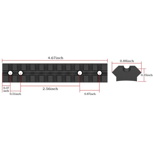 Eastern Tactical Supply Ruger 10/22 Picatinny Rail Mount for Red Dot, Scopes, Optics (Rail+1" Ring)