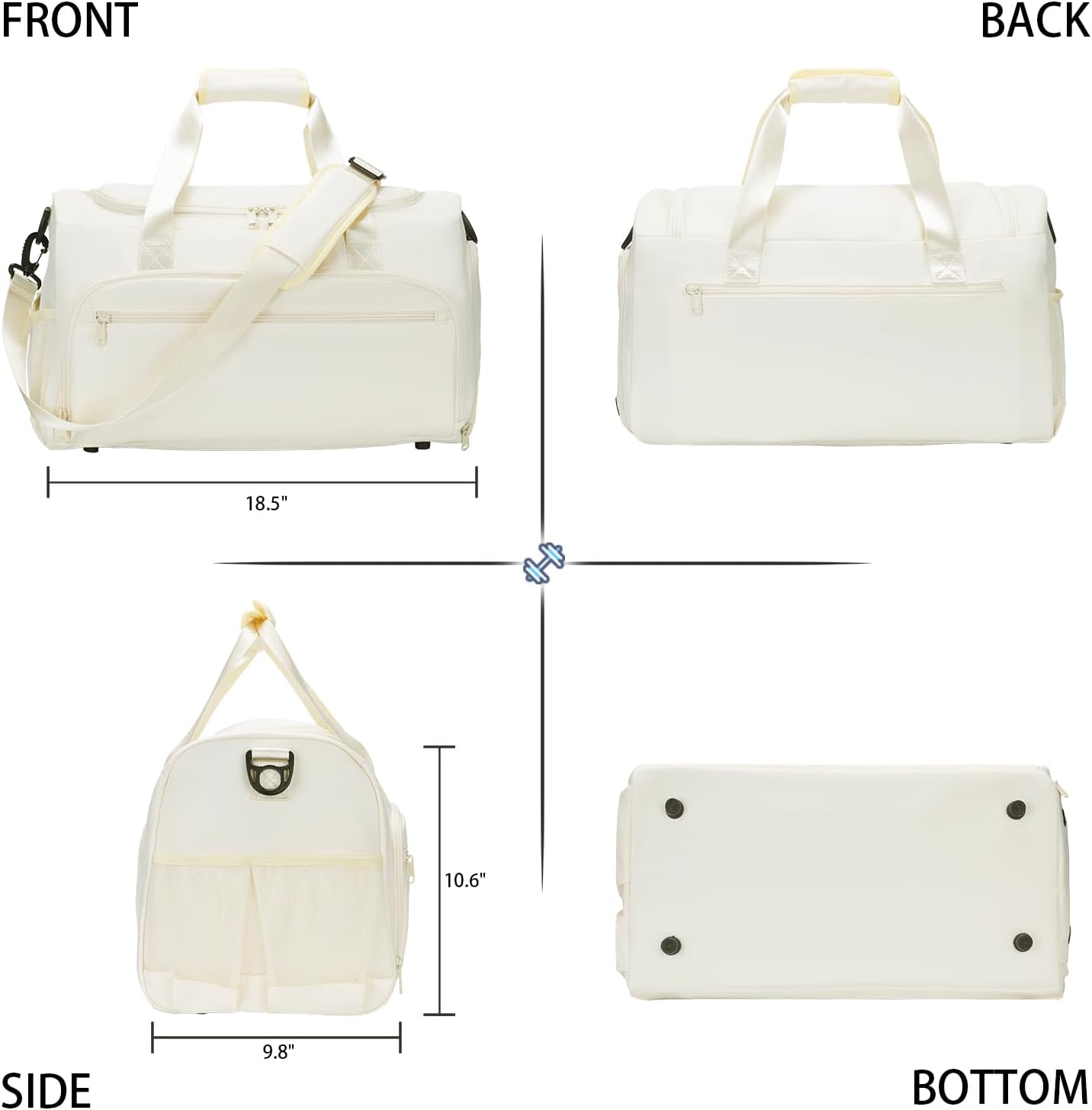 Skiennix Gym Bag | Water-Resistant Sports Duffle with Wet Pocket & Shoe Compartment - Versatile Size for Men & Women