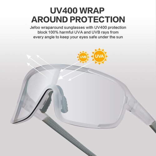 Jefoo Cycling Sunglasses for Women Men UV Protection Running Baseball MTB Biking Shades Sports Glasses