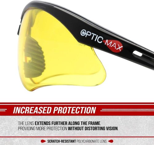 Glove Station Optic Max Safety Glasses - Scratch-Resistant Eye Protection for Men & Women | Ideal for Hunting & Construction