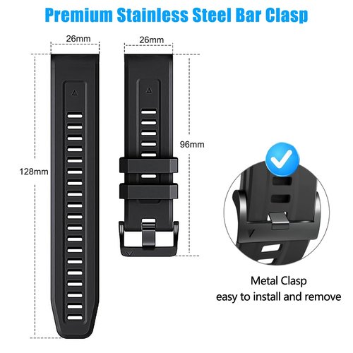 ZPJPPLX 26mm Compatible with Garmin Fenix 8 AMOLED 51mm/8Pro/7X Pro/6X Pro/7X/6X/5X Plus/5X bands,Silicone watch band for Descent Mk2i MK3i 51mm/Enduro 3/2/quatix 8 epix Pro 51MM/tactix 8 7/7 Pro