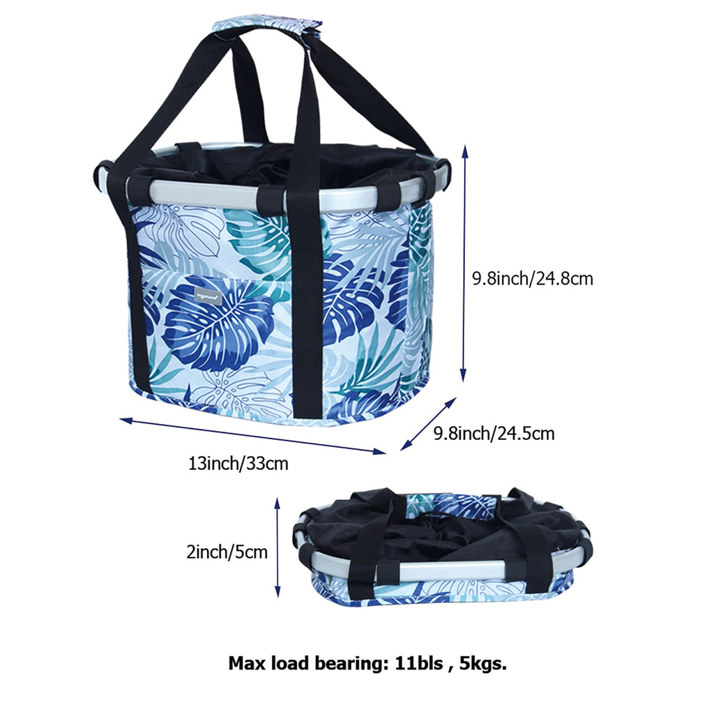 RAYMACE Bicycle Basket Dog Bike Handlebar Basket Front,Folding Detachable Quick Release Easy Install,Cycling Picnic Bag