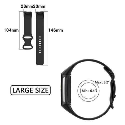 TopPerfekt Bands Compatible with Fitbit Charge 6, Adjustable Soft Silicone Sport Replacement Watch Band Straps Wristbands Bracelet for Charge 6/5 Activity Tracker Women Men (6-Pack 1, Large)