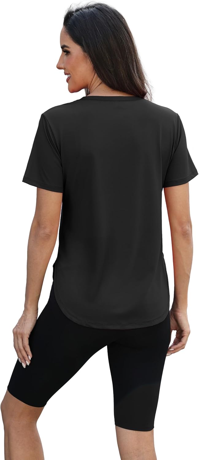 Skiennix Women's UV Protection Workout Top - Lightweight, Quick-Dry, UPF 50+ Short Sleeve Hiking Shirt