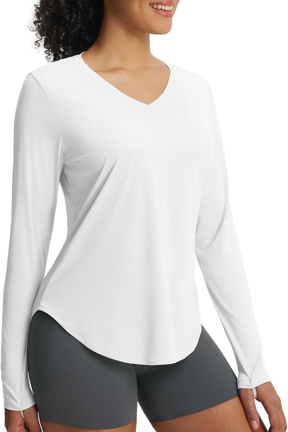 Baleaf Women's Long Sleeve V-Neck Sun Shirt - UPF 50+ Quick-Dry UV Protection for Hiking & Running