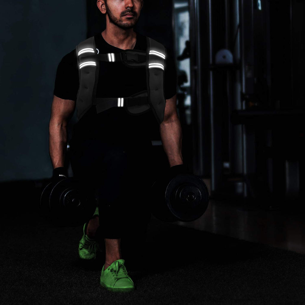 VIVITORY Weighted Vest Workout Equipment, 11lbs/18lbs Body Weight Vest for Men, Women, Strength Training, Running, Fitness, Muscle Building, Weight Loss, Weight lifting (18 lbs, Black)