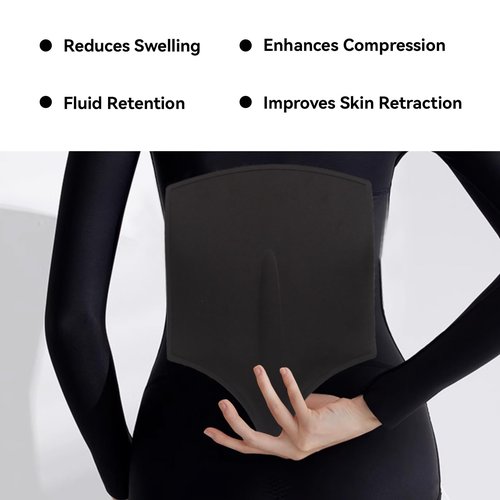 Lumbar Molder Liposuction Back Board, Foam Abdominal Compression Garment Back Lipo Board for Liposuction Recovery and BBI Post Surgery (Black)