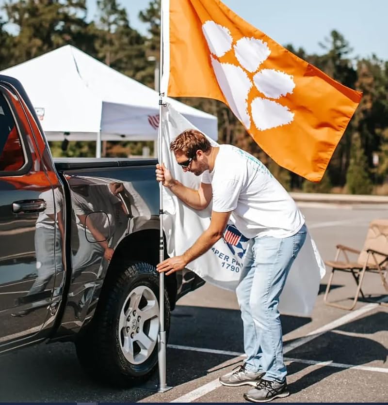 14 Ft 4 In Tailgate Kit with Portable Flagpole, Tire Mount & Foam Bumper