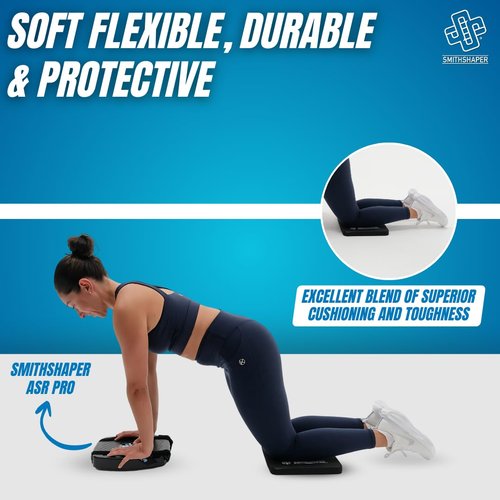 SmithShaper® SUPER PAD Thick Exercise Knee Mat (25.4mm) Cushions Knees and Elbows During Ab Rollouts (ab rolls), Knee Pushups and Planks Workouts/Yoga | Durable, Soft Nitrile Rubber | Resists Odors