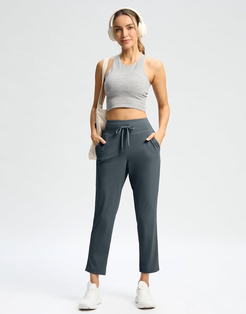 G Gradual High-Waisted Ankle Pants - 7/8 Athletic Style with Drawstring & 2 Pockets for Women