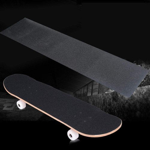 ZUEXT 10.6" x 43.3" Black Skateboard Grip Tape Sheet, Bubble Free Waterproof Black Scooter Grip Tape, Longboard Griptape, Sandpaper for Rollerboard Stairs Pedal Wheelchair Steps (110x27cm)
