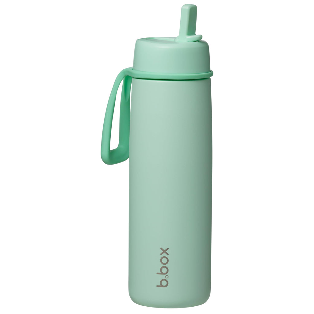 b.box 23oz Insulated Water Bottle w/Flip Top Lid for All Ages - 44 Hours Cold - Leak Proof Stainless Steel Water Bottle with Lid & Straw for Travel, Gym & School, BPA Free - Spearmint