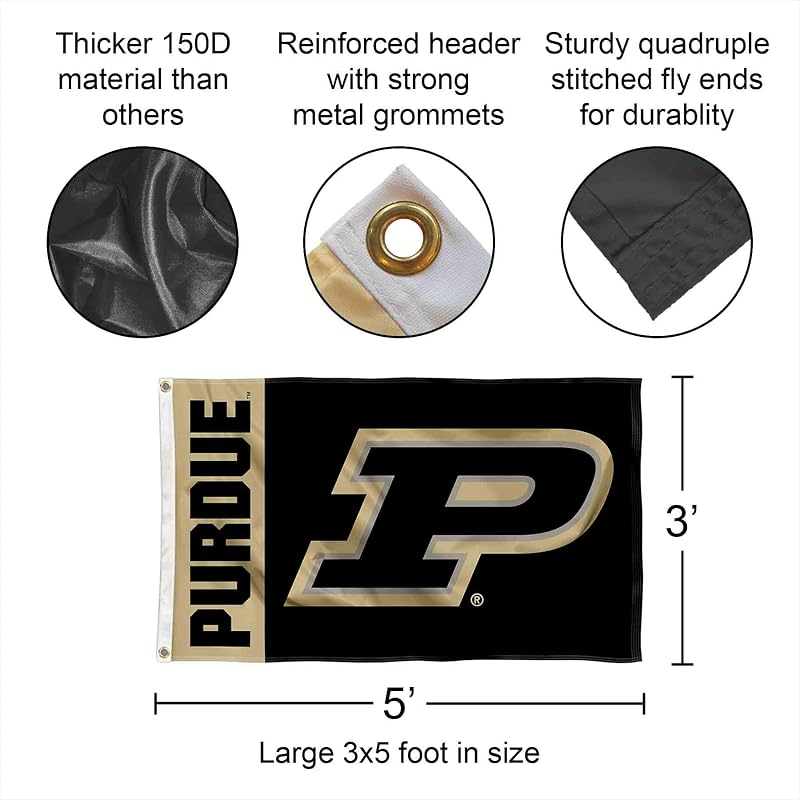 Purdue Boilermakers Flag - 3 x 5 ft Officially Licensed College Banner