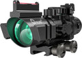CVLIFE 4x32 Prism Hunting Rifle Scope - Illuminated Red, Green & Blue Reticle with Fiber Optic Sight