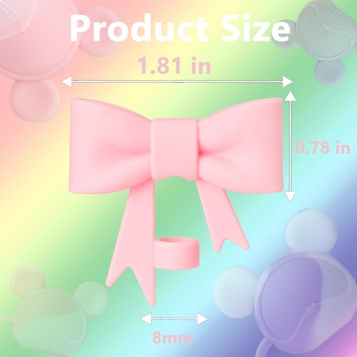 16 Pcs 8mm Cute Bow Straw Covers Cap Toppers Lids Compatible with Stanley Tumbler Cups,Reusable Cute Silicone StrawTips Protectors for Reusable DrinkingStraw,StrawAccessories