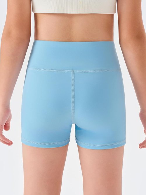 Haloumoning Girls Athletic Shorts - High-Waisted Yoga & Dance Biker Shorts for Ages 5-14Y