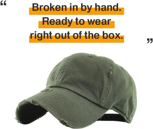 KBETHOS Vintage Washed Distressed Cotton Dad Hat - Adjustable Unisex Baseball Cap in Classic Style