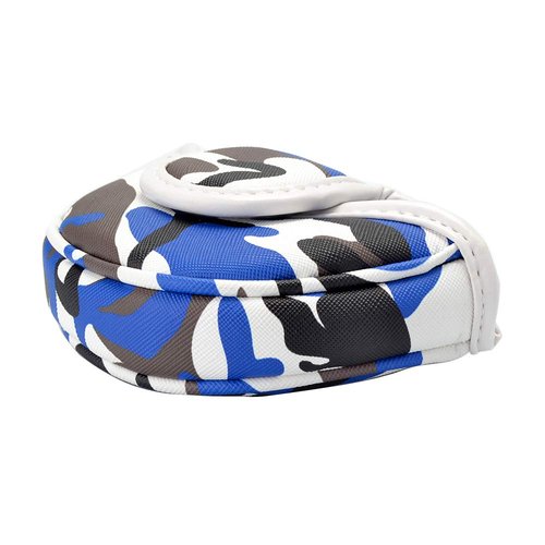PLUSKER Camo Golf Club Half Mallet Putter Cover - Magnetic Blue Synthetic Leather Headcovers, Waterproof Tactical Protector for Golf Course Travel