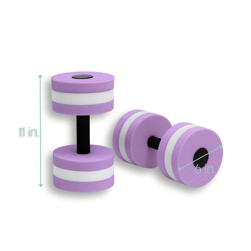 Trademark Innovations Lightweight Aquatic Exercise Dumbells - Set of 2 Foam - For Water Aerobics (Purple)