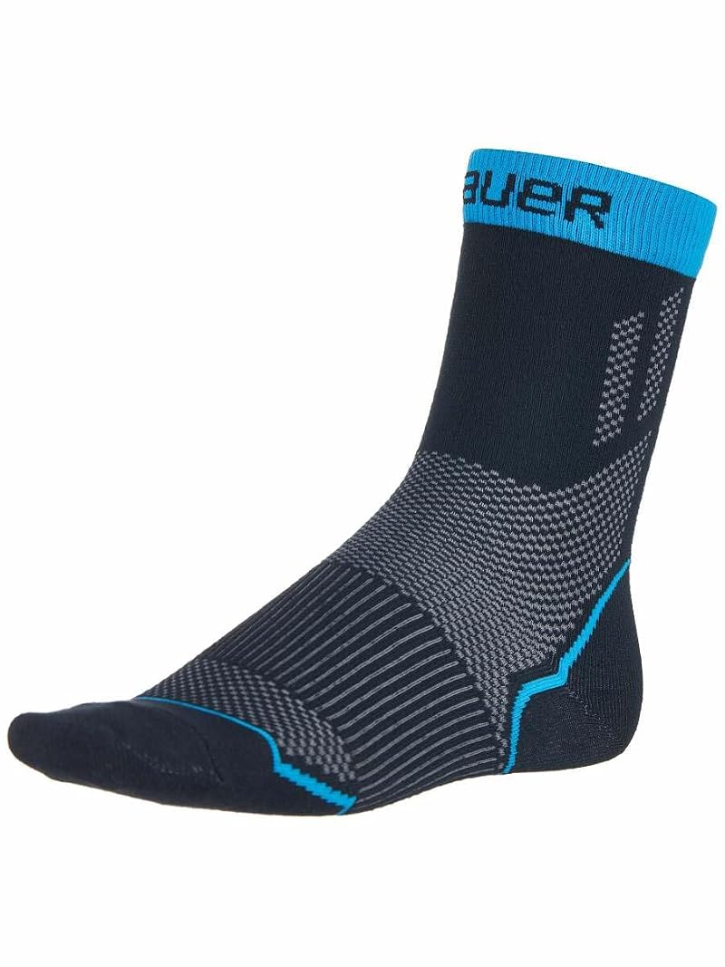 Bauer Performance Sock Low Black Medium Skate Sock - Breathable, Light Weight