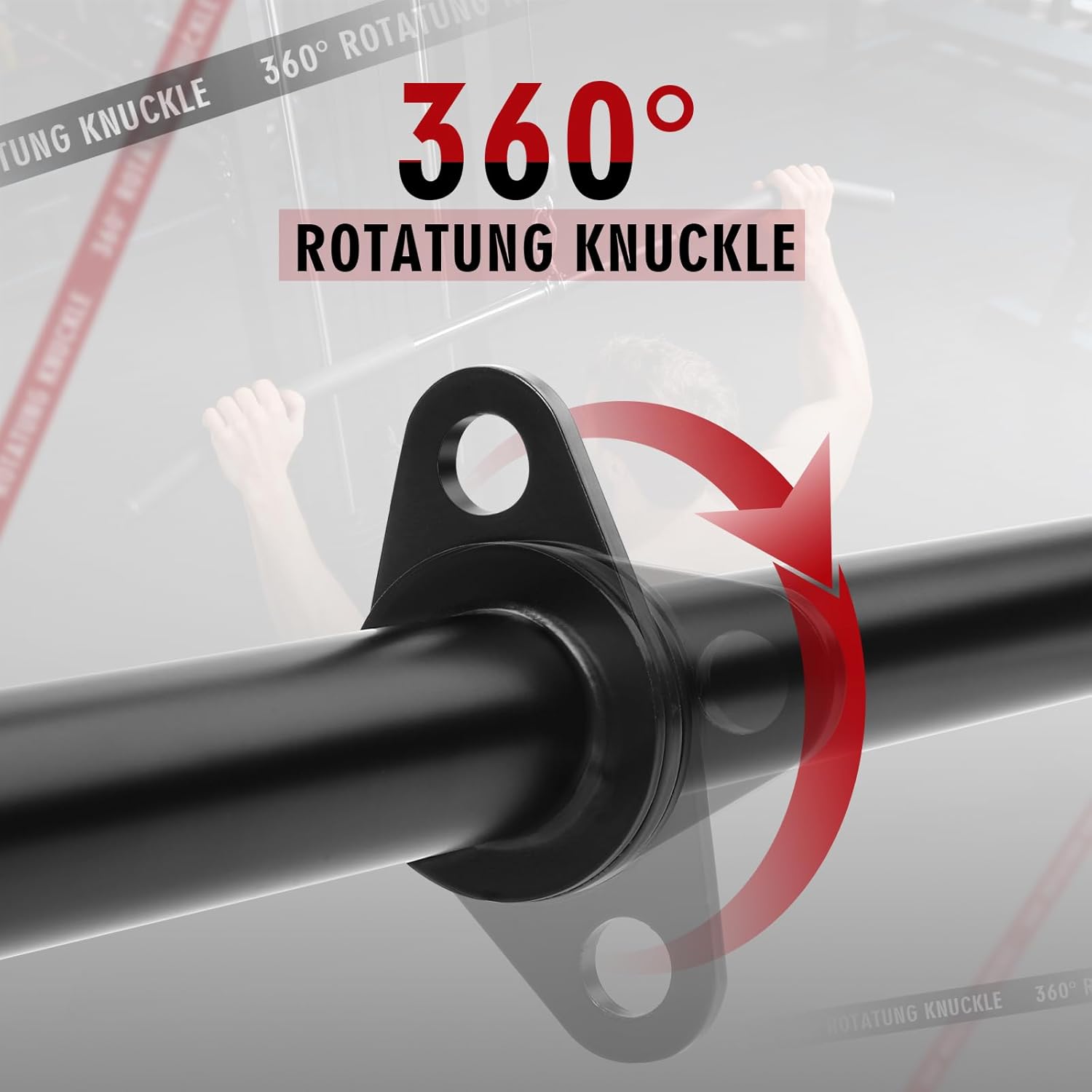 Skiennix 39.7'' LAT Pulldown Bar - Full Rotation Pulley Attachment for Strength Training | Rubber Grip