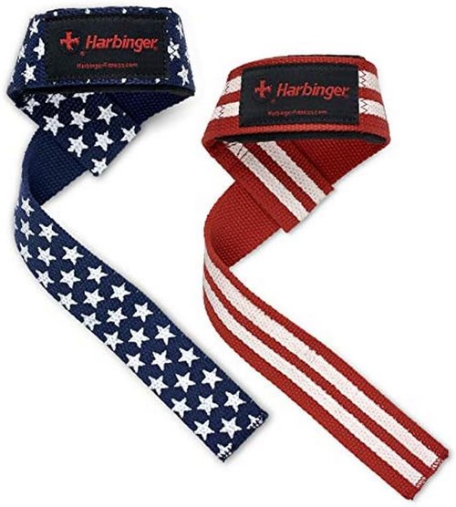 Harbinger Padded Cotton Lift Straps - Soft Neotek Wrist Pads for Ultimate Support - 21.5" Length, 1.5" Width