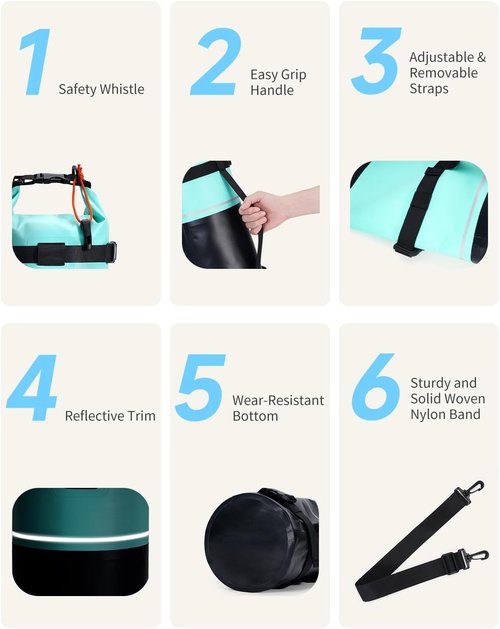 ECOHUB Waterproof Dry Bag - Lightweight Roll Top Storage for Travel, Kayaking & Hiking | 5L/10L/20L Sizes