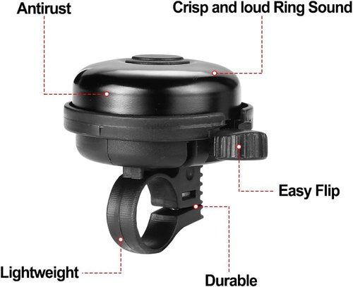 Accmor Bike Bell & Handlebar Mirror Set - Essential Cycling Accessories for Kids & Adults