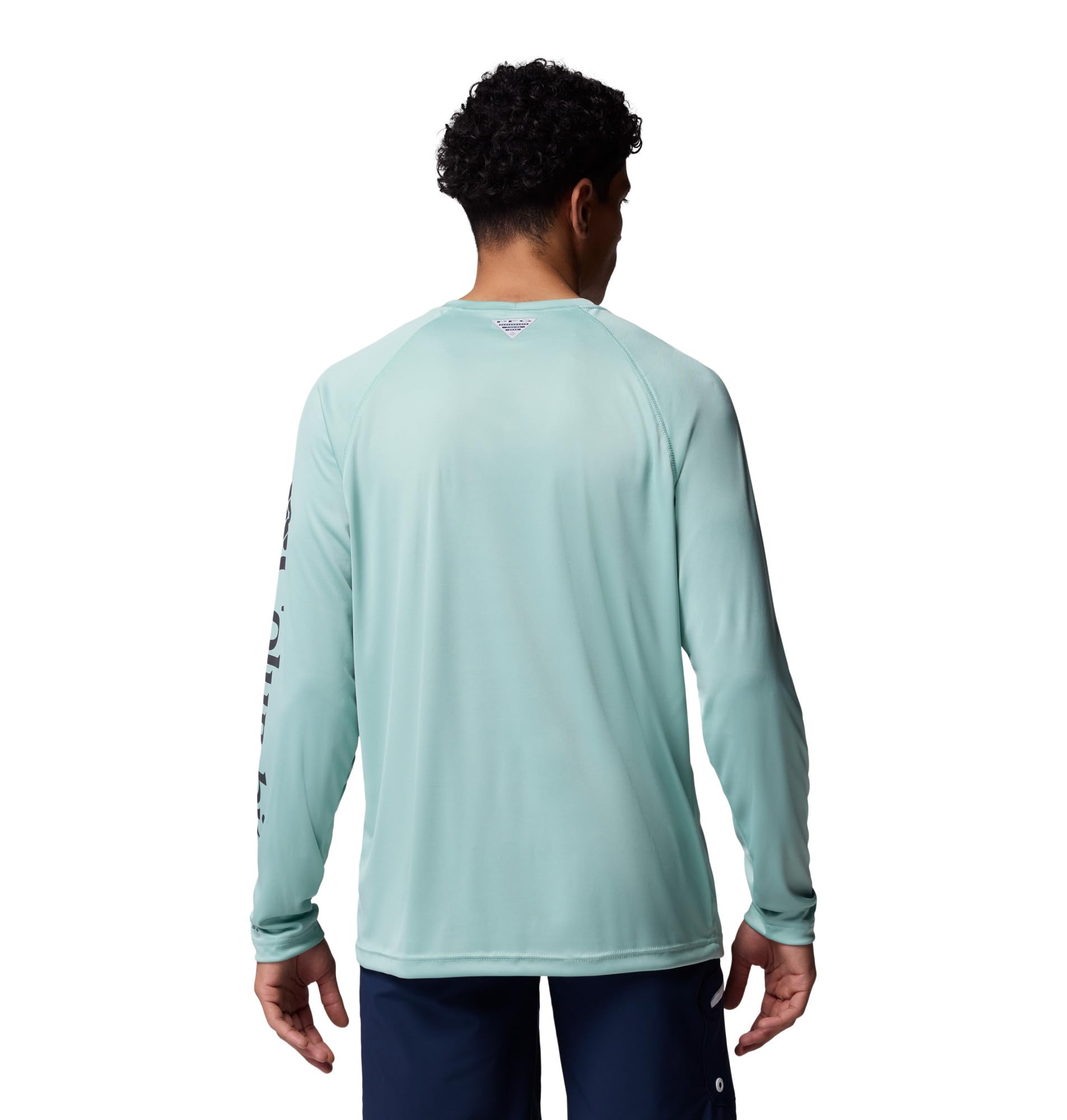 Columbia Men's PFG Terminal Tackle Long Sleeve Fishing Shirt, Misty Jade/Shark Logo, 3X