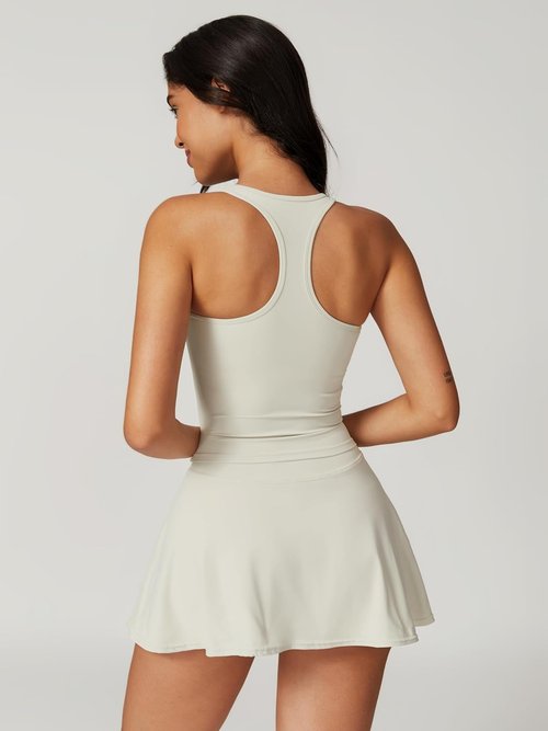 ABOCIW Tennis Dress Set for Women - Racerback Crop Top & Side Slit Mini Skirt | Stylish Golf Outfit
