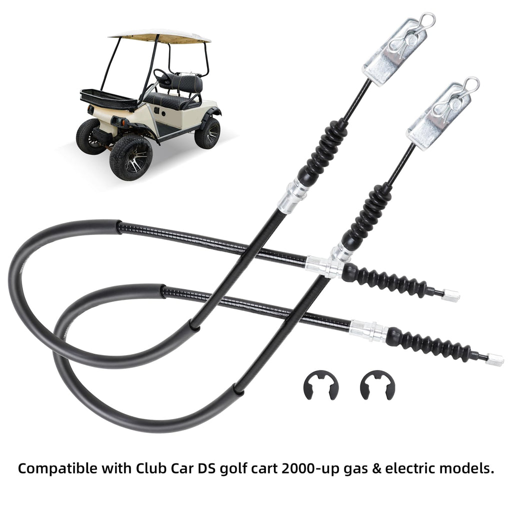 Roykaw Golf Cart Brake Cable Kit Compatible with Club Car DS 2000-up Gas & Electric, Brake Cable for Drive & Passenger Side, w/Mounting Component, OEM# 102022101, 1019907