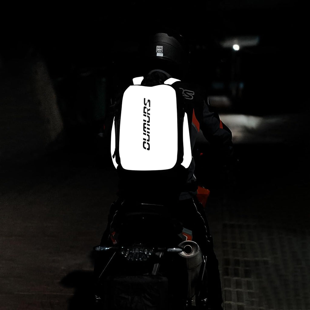 Oumurs Reflective Backpack - 1800D Water-Resistant Oxford Cloth | Ideal for Travel, Cycling & Work - Black