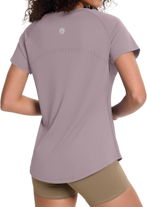 Loovoo Women's Workout Tops - Breathable Loose Fit Activewear Gym Tee | Quick Dry Athletic Shirt