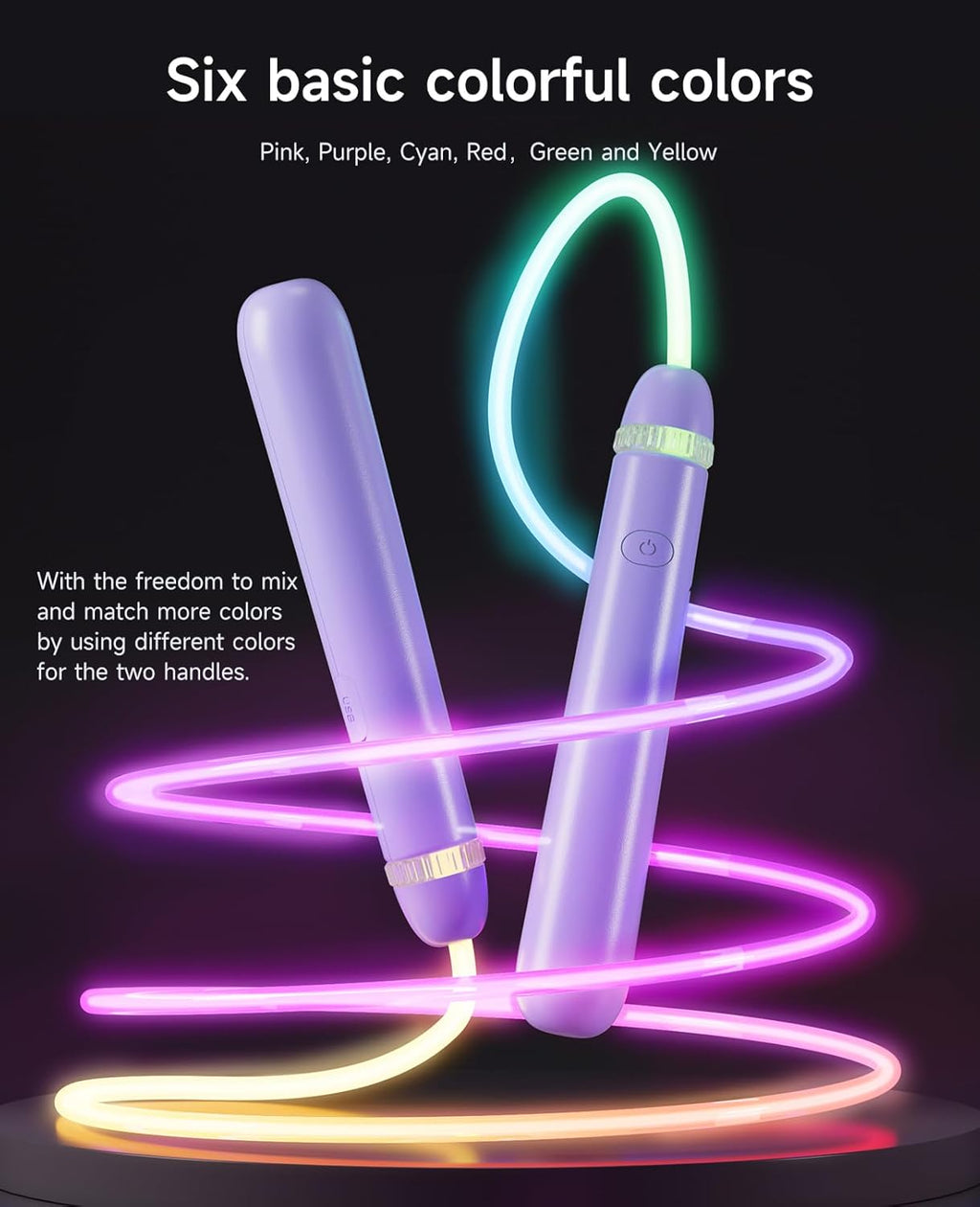 Skiennix LED Jump Rope - Adjustable Glowing Skipping Rope for Kids & Adults | Colorful Fitness Tool