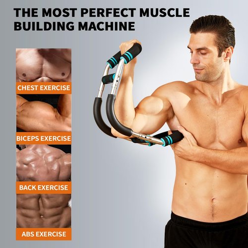HOTWAVE Twister Arm Exerciser,Adjustable Spring Workout Bar, Forearm Triceps Chest Enhanced Exercise Strengthener,Portable Home Fitness Equipment
