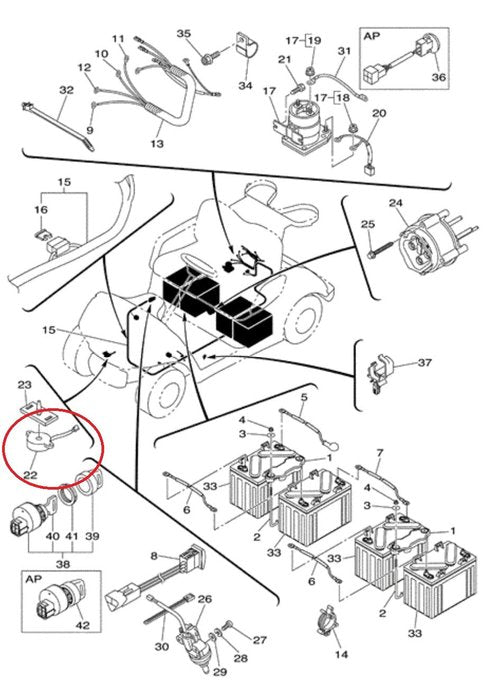 A.A Reverse Buzzer Beeper for Yamaha G11 G16 G20 G21 G22 G23 G27 G29 Golf Carts - JR1-H3383-02-00, JR1-H3383-01-00, JR1-H3383-00-00