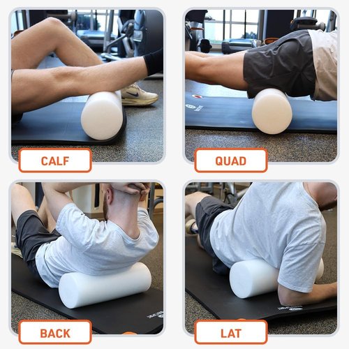 Body Sport Foam Roller - 36" x 6" High-Density Roller for Flexibility, Strength & Rehab