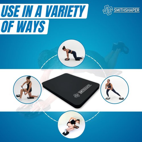 SmithShaper® SUPER PAD Thick Exercise Knee Mat (25.4mm) Cushions Knees and Elbows During Ab Rollouts (ab rolls), Knee Pushups and Planks Workouts/Yoga | Durable, Soft Nitrile Rubber | Resists Odors