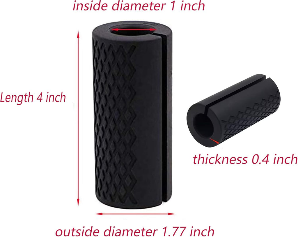 Skiennix Barbell Grips - Thick Dumbbell Adapter for Weightlifting | High-Density Silicone Rubber